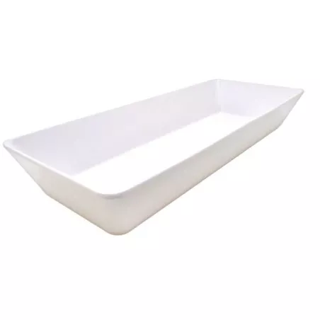 Bandeja Rectangular de Melamina de 19.5 x 8 Pulgadas, Color Blanco MASTER CHEF B597