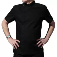 Gabacha Negra con Broches, Manga Corta Talla 3XL CHECKEDOUT CU119D0100Y-3XL