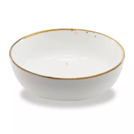 Bowl Coupe de Porcelana Blanco con Borde Dorado 6.3 Pulgadas ARNI C1590-SC01