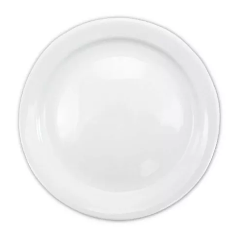 Plato Redondo de Porcelana Borde Delgado 7-1/8 Pulgadas Blanco CATER MAX 17075