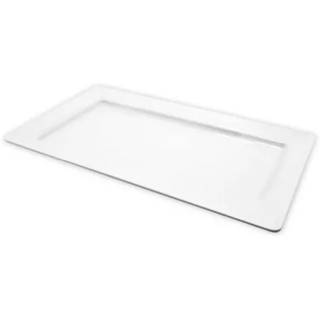 Platon Rectangular de Melamina de 56 x 32 x 5 Centimetros, Color Blanco  MASTER CHEF B583