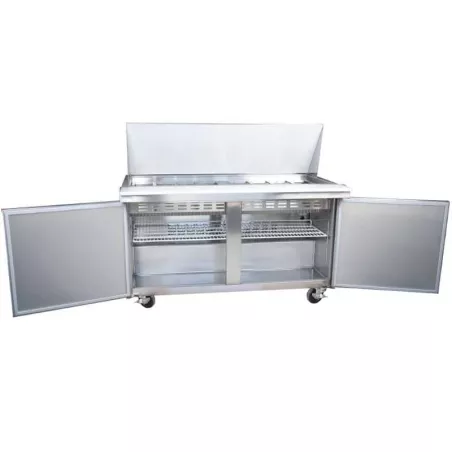 Mesa de Preparacion Mega Top de 2 Puertas de Acero Inoxidable 150 Centimetros U-STAR SCLM2-60-E-HC
