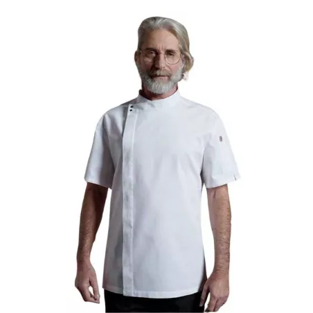 Gabacha con Broches, Manga Corta, Talla XL, Color Blanco  CHECKEDOUT CU119D0200Y-XL