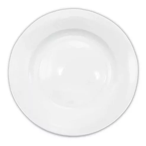 Plato Redondo de Porcelana Blanca con Borde Ancho de 8 Pulgadas  CATER MAX A702