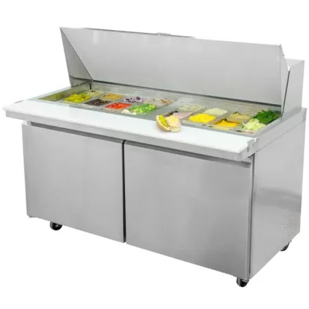 Mesa de Preparacion Mega Top de 2 Puertas de Acero Inoxidable 150 Centimetros U-STAR SCLM2-60-E-HC