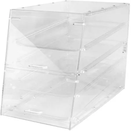 Exhibidor Acrilico Transparente de 4 Bandejas de 14 x 25 x 24 Pulgadas THUNDER PLDC002
