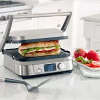 Plancha Electrica Antiadherente de Acero Inoxidable de 14 Pulgadas CUISINART GR-5BP1 2