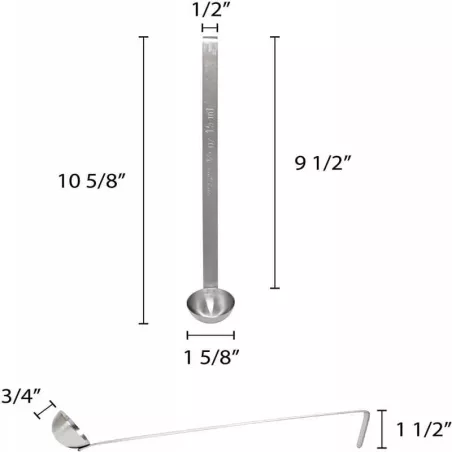 Cucharon de Acero Inoxidable de 2 Piezas,  Capacidad de 1/2 Onza THUNDER SLTL001