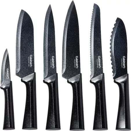 Cuchillos Metalico Advantage de Color Negro, Set de 6 Unidades CUISINART C55-12PMB