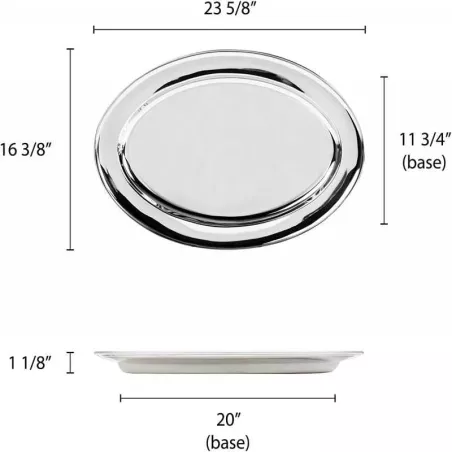 Platon Ovalado de Acero Inoxidable de 24 Pulgadas THUNDER SLOP024