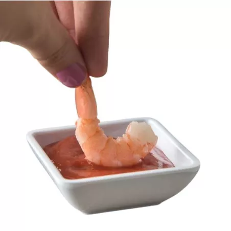 Plato Salsero Cuadrado Melamina Blanco 7 x 3 Centimetros MASTER CHEF D066