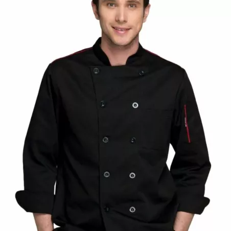 Gabacha para Chef con Abotonadura Doble, Manga Larga, Talla XXL, Color Negro CHECKEDOUT U127C0104A-XXL