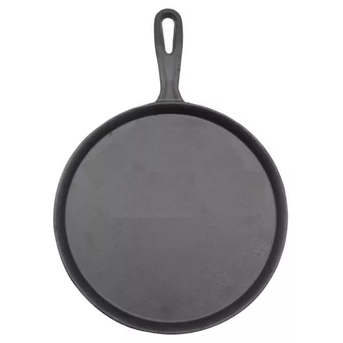 Sarten Llano de Hierro Fundido de 11 Pulgadas, Color Negro  MASTER CHEF PHF-28