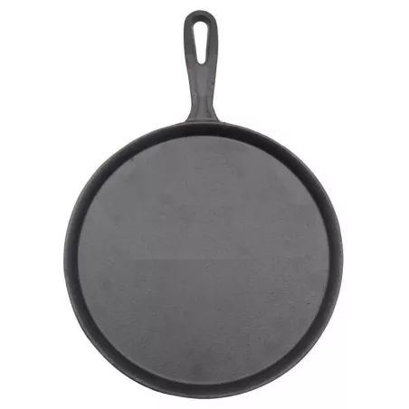 Sarten Llano de Hierro Fundido de 11 Pulgadas, Color Negro  MASTER CHEF PHF-28