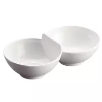 Plato Salsero de Melamina Doble de 20 x 11 x 6 Centimetros, Color Blanco  MASTER CHEF D077