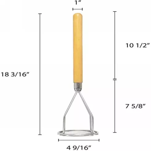Majador Redondo de Acero Inoxidable  para Papa de 18 Pulgadas THUNDER SLPMR018
