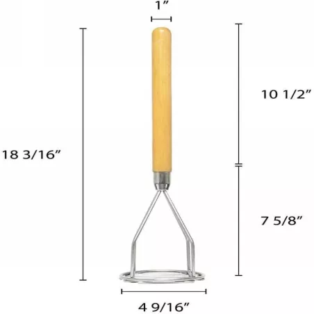 Majador Redondo de Acero Inoxidable  para Papa de 18 Pulgadas THUNDER SLPMR018