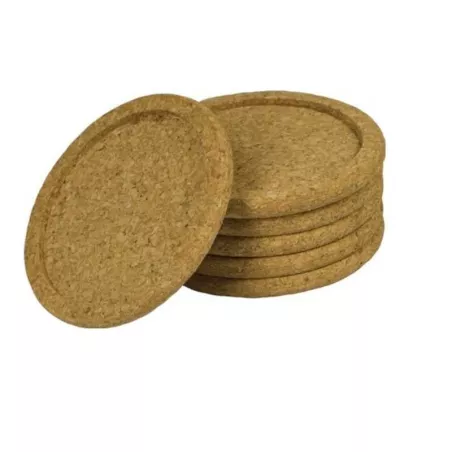 Porta Vasos de 4 Pulgadas, Diseno de Corcho, Set 6 Unidades FOX RUN BRANDS 4439