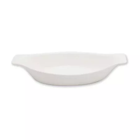 Plato Gratin Ovalado de Porcelana 10.25 Pulgadas Blanco ARNI S0563