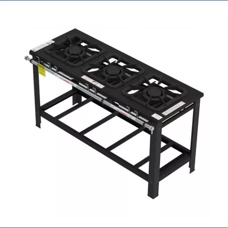 Cocina Industrial 3 Quemadores Dobles 40 x 40 Centimetros G-PANIZ FG 43LD