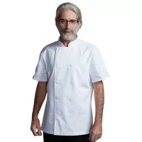 Gabacha de Manga Corta de Color Blanco Talla XL CHECKEDOUT CU104D0200A-XL