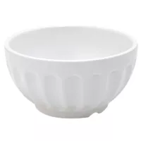 Bowl de Melamina de Color  Blanco Estriado de 18.5 x 7.9 Centimetros MASTER CHEF C215
