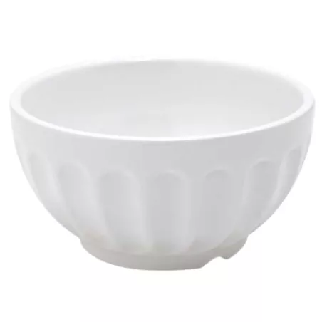 Bowl de Melamina de Color  Blanco Estriado de 18.5 x 7.9 Centimetros MASTER CHEF C215