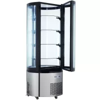 Vitrina Refrigerada Redonda de 68 x 175 Centimetros, Color Negro QUANTUM PRO RDC400 2