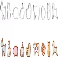 Cortadores de Galletas con Diseno de Animales, Set de 9 Piezas FOX RUN BRANDS 3645