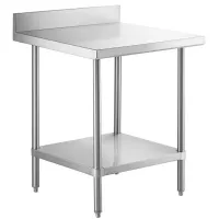 Mesa con Respaldo de Acero Inoxidable 60 x 70 x 90 Centimetros QUANTUM PRO MT60