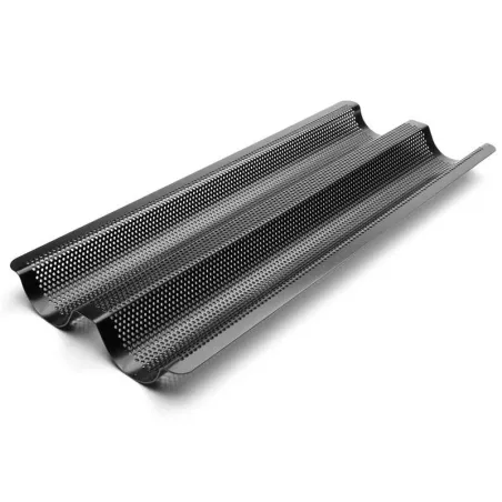 Molde Perforado Antiadherente con Forma de Canoa para Baguette Perforado de 2 Cavidades FOX RUN BRANDS 4490