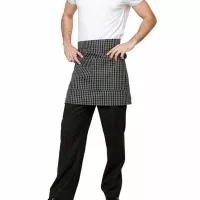 Delantal Corto de Color Negro con Cuadros CHECKEDOUT U301S5700H