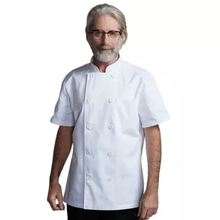 Gabacha Manga Corta de Color Blanco Talla M CHECKEDOUT CU104D0200A-M