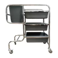 Carrito de Acero Inoxidable con 3 Compartimientos MASTER CHEF 4650405