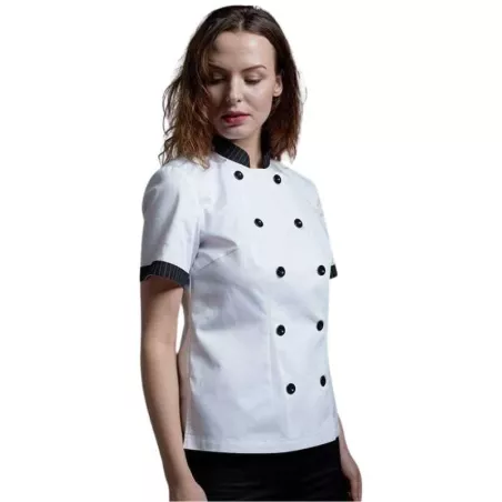 Gabacha De Chef De Cocinero/A Doble Pecho - Manga Corta, Talla S CHECKEDOUT CW104D0281A-S