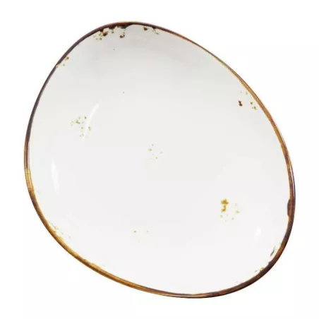 Bowl Triangular Coupe de Porcelana Blanco con Borde Dorado 7.5 Pulgadas ARNI C1412-SC01