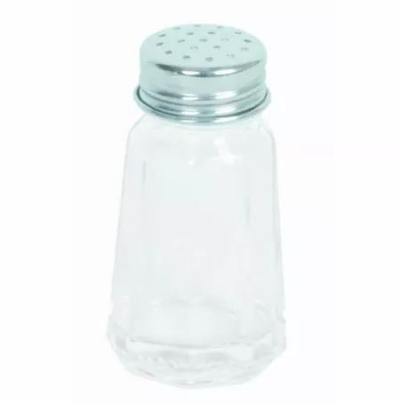 Salero de Vidrio con Tapa Hongo de Acero Inoxidable de 1 Onza THUNDER GLTWPS001