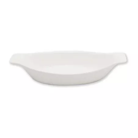 Plato Gratin Ovalado de Porcelana 9.5 Pulgadas Blanco ARNI S0562