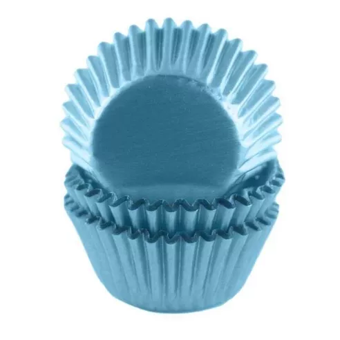 Capsulas para Cupcakes de Aluminio Color Azul Claro de 32 Unidades FOX RUN BRANDS 8004