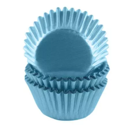 Capsulas para Cupcakes de Aluminio Color Azul Claro de 32 Unidades FOX RUN BRANDS 8004