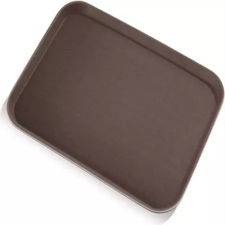 Azafate Antideslizante Rectangular de Polipropileno de 16 x 22 Pulgadas, Color Cafe  MASTER CHEF JW-R1622PBR