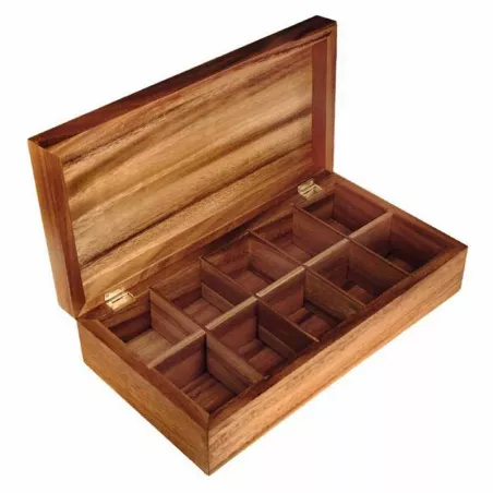 Caja de Madera para Sobres de Te de 14,75 x 7,75 x 3,75  Pulgadas IRONWOOD 28142