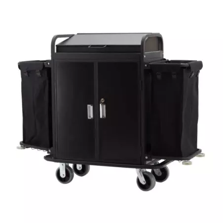 Carro de Hierro y MDF para Mucama con Puertas y Cobertor MASTER CHEF 99.9803TDH