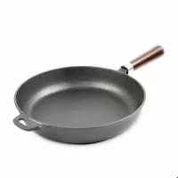 Sarten Profundo de Hierro Fundido con Tapa de Vidrio de 12 Pulgadas MASTER CHEF CLSGL-30