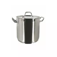 Olla Stock de  Acero Inoxidable con Tapa de 8 Quartos MASTER CHEF SPS-08