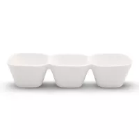 Bowl de 3 Compartimientos de Porcelana 9.5 Pulgadas Blanco ARNI S5001