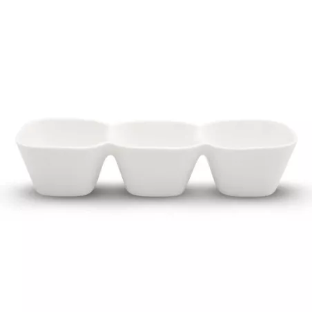 Bowl de 3 Compartimientos de Porcelana 9.5 Pulgadas Blanco ARNI S5001