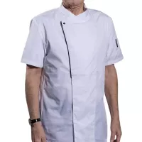 Gabacha Cruzada de Manga Corta de Color Blanco Talla  XL CHECKEDOUT CU110D0201E-XL 2