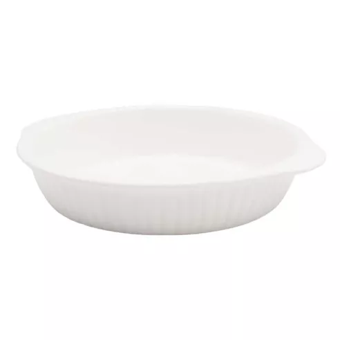 Plato Gratin Redondo de Porcelana 8.5 Pulgadas Blanco ARNI S1962