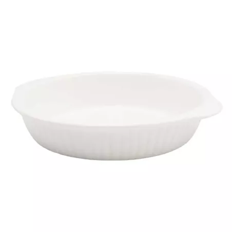 Plato Gratin Redondo de Porcelana 8.5 Pulgadas Blanco ARNI S1962
